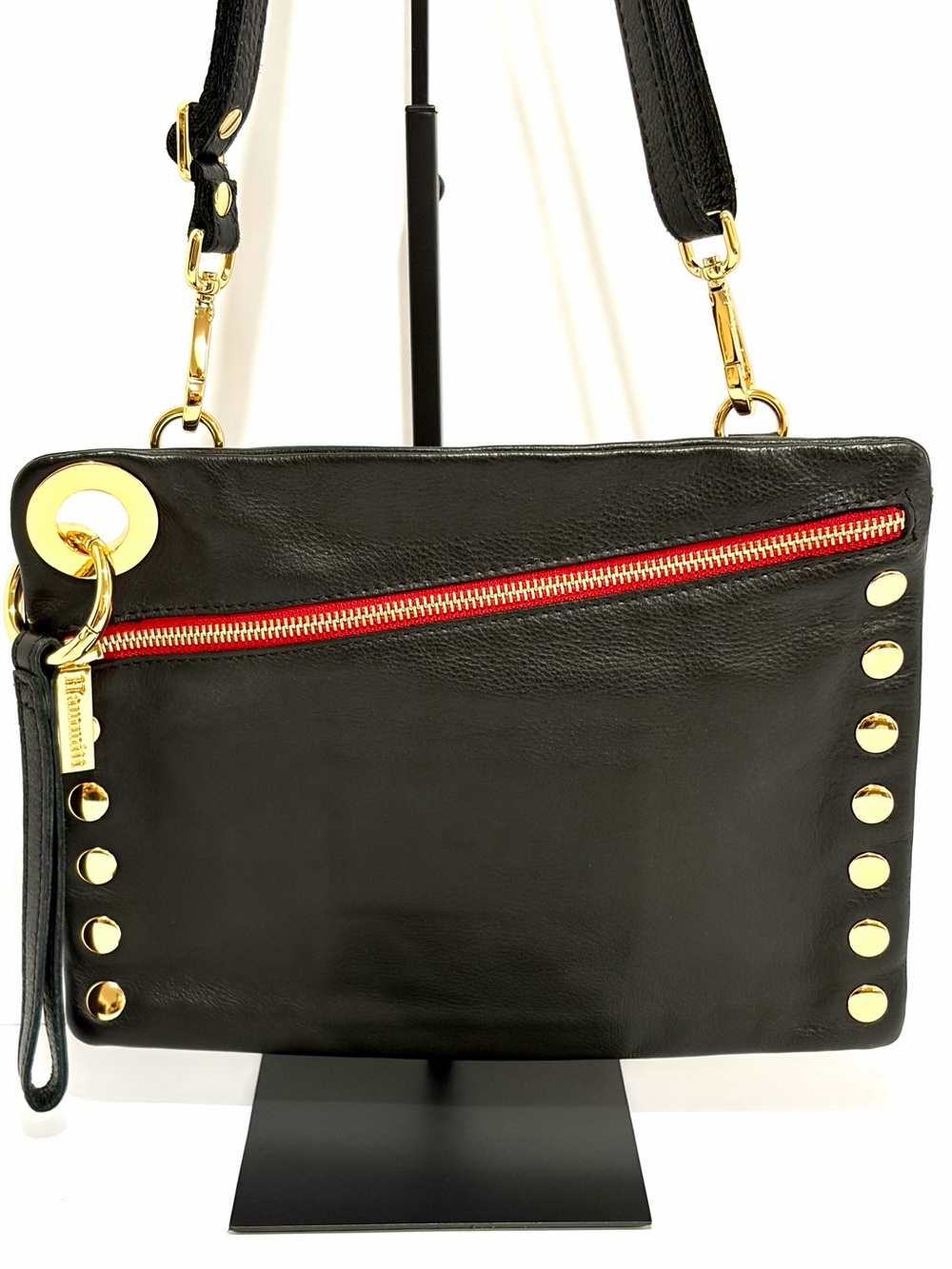 Hammitt Nash Medium Crossbody/Clutch In Black With Gold Hardware
